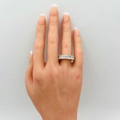 GIA 1 Carat Each Cushion Diamond Eternity Band Ring in 18K White Gold