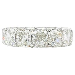 GIA 1 Carat Each Cushion Diamond Eternity Band Ring in 18K White Gold