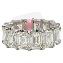 GIA 1 Karat Jeder Smaragdschliff Diamant Eternity Band Ring in 18K Weißgold
