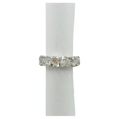GIA 1 Carat Each Heart Diamond Eternity Band Ring in 18K White Gold
