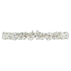 GIA Bracelet de tennis en or blanc 18 carats avec diamant blanc de 1 carat par cœur