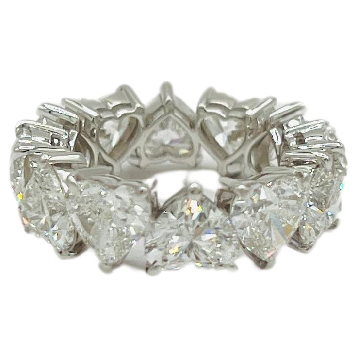 GIA Anillo de oro blanco de 18 quilates con diamantes blancos de 1 quilate cada uno