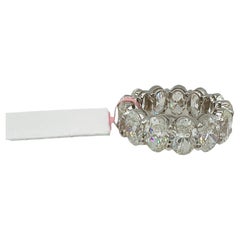 GIA 1 Carat Each White Oval Diamond Eternity Band Ring in 18K White Gold