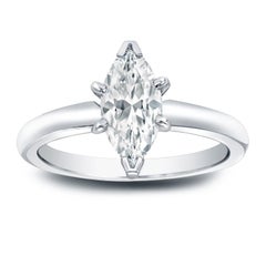 GIA 1 Carat Marquise Cut Diamond Engagement in Platinum 950
