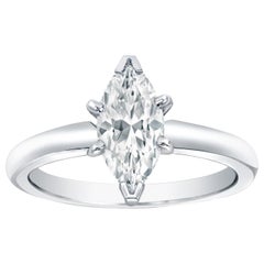 GIA 1 Carat Marquise Cut Diamond Engagement in Platinum 950