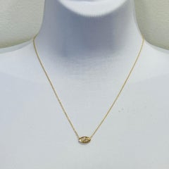 GIA 1 Carat Marquise Diamond East West Bezel Pendant in 18K Yellow Gold