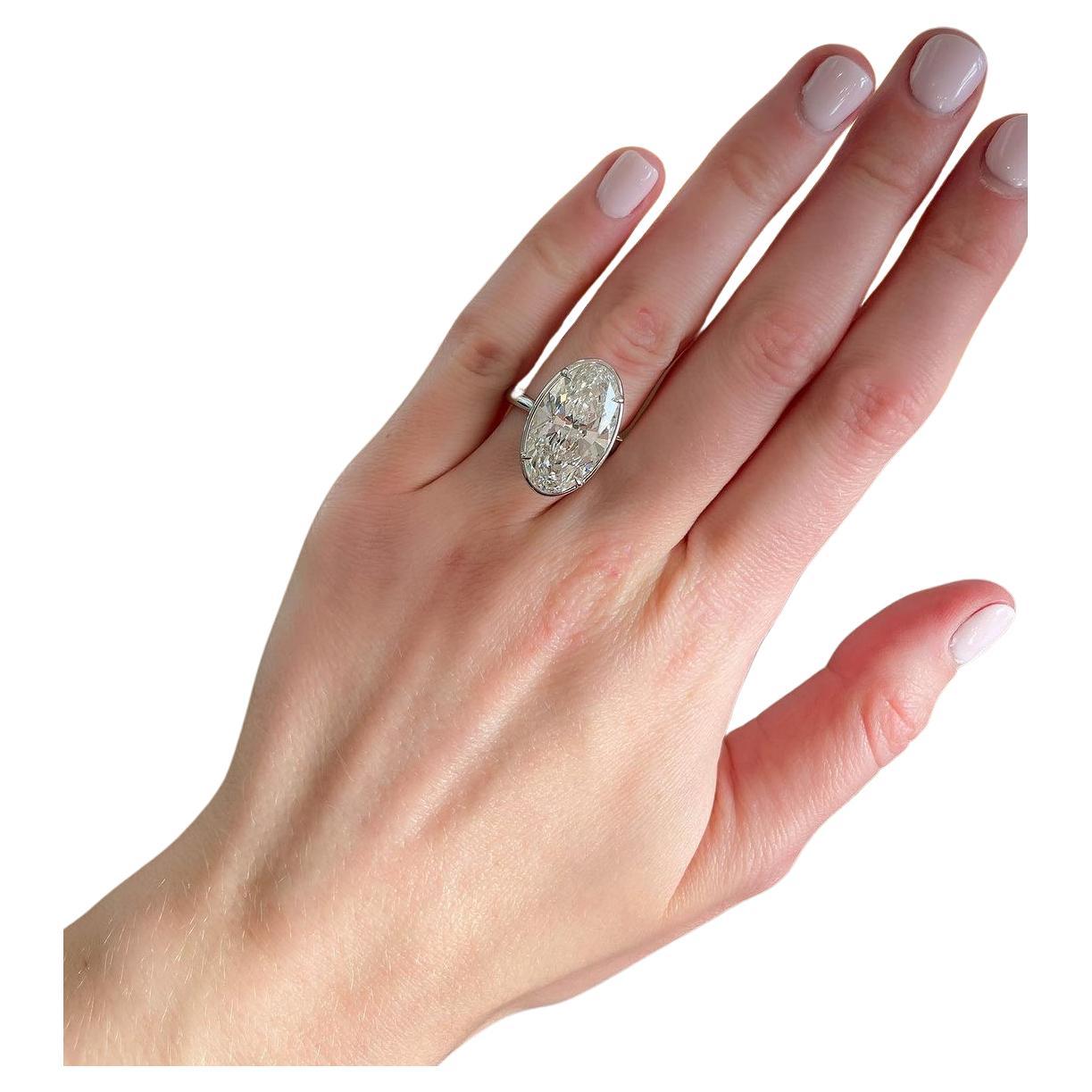 GIA 10 Carat Certified Bezel Oval Cut Diamond Natural Engagement Ring