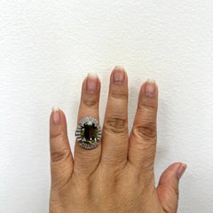 GIA 10 Carat Color Change Alexandrite Oval and White Diamond Ring in Platinum