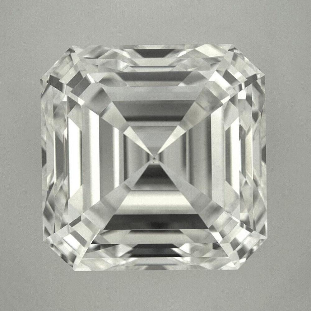 Women's GIA 8 Carat Asscher Cut Diamond Blue Sapphire Engagement 950 Platinum Ring For Sale