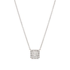 GIA 1.00 Carat E/VS1 Asscher Cut Diamond Pendant-Necklace