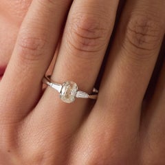 GIA 1.00 carat old mine cut diamond platinum engagement ring