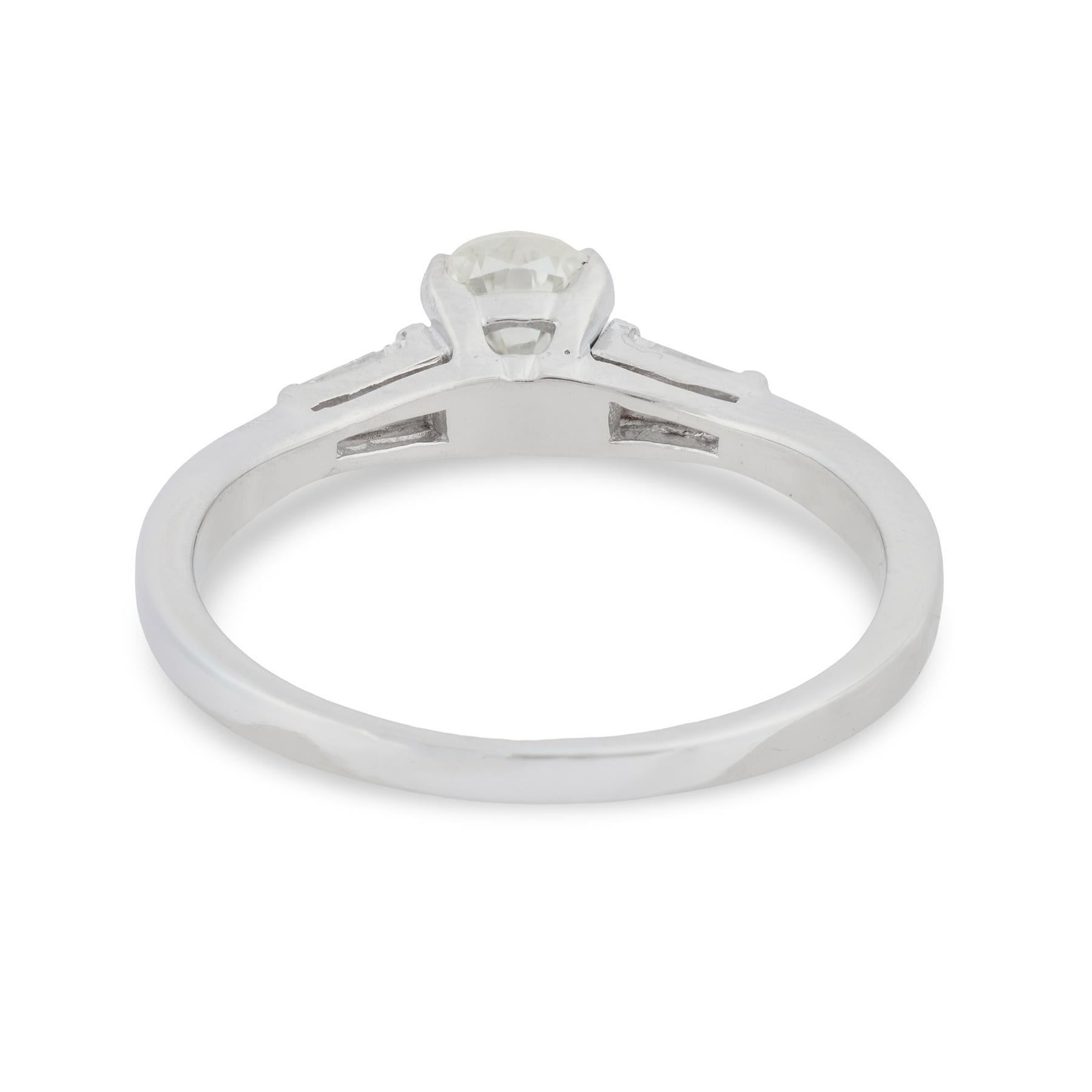 Donna GIA Anello di fidanzamento in platino con diamante taglio old mine da 1.00 carati in vendita