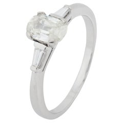 GIA 1.00 carat old mine cut diamond platinum engagement ring