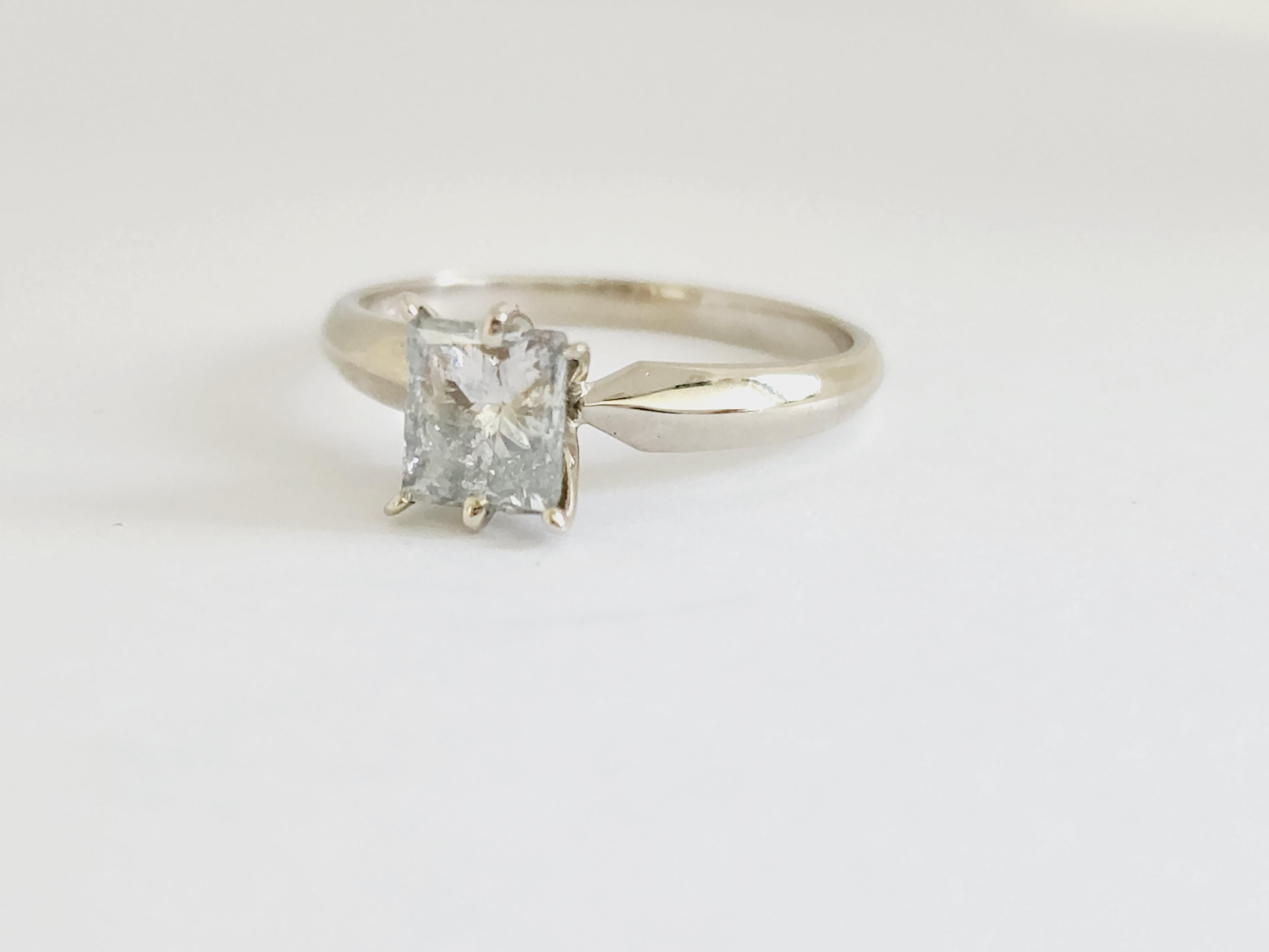 GIA 1,00 Karat Prinzessinnenschliff Naturdiamant Weißgold Ring 14K Solitär im Zustand „Neu“ im Angebot in Great Neck, NY