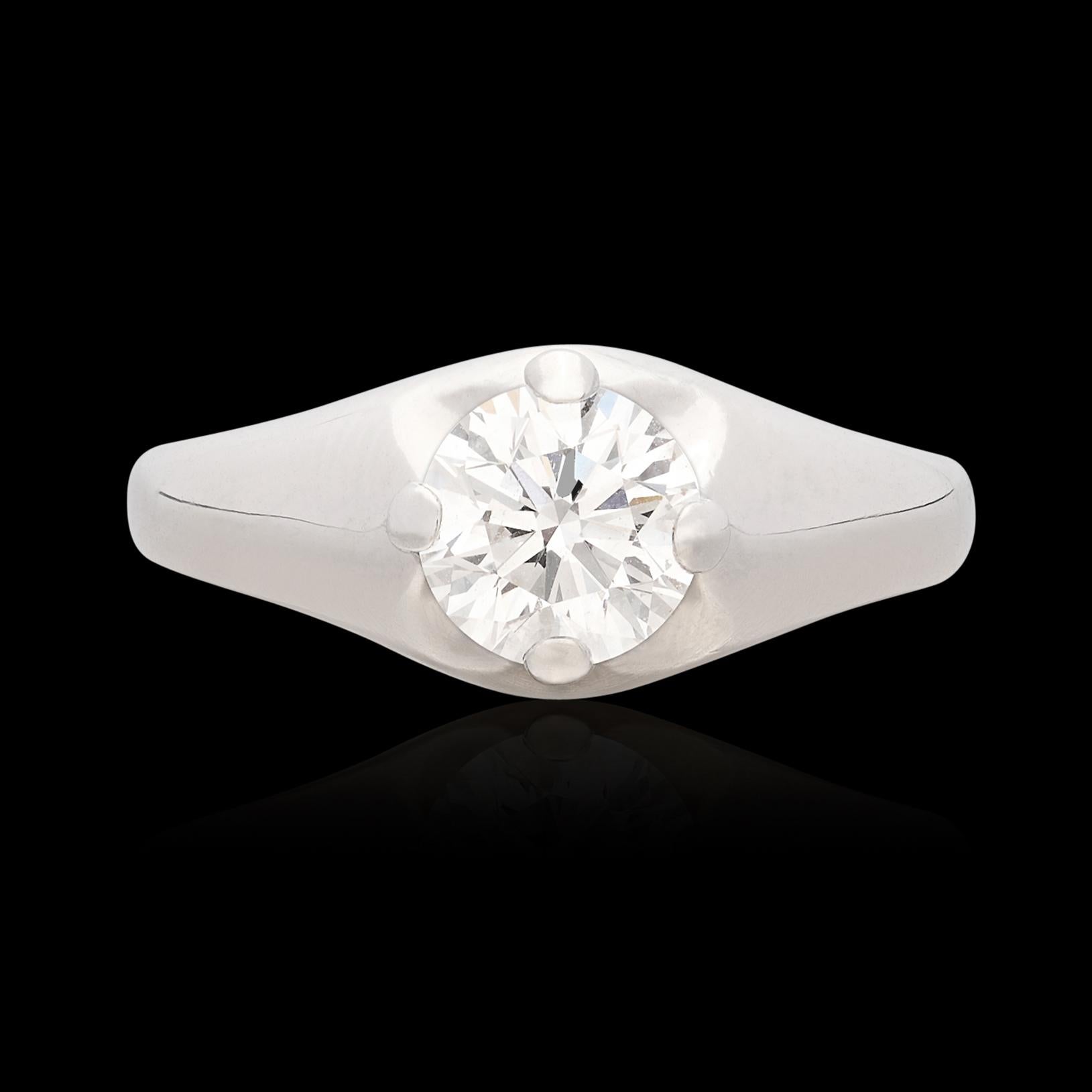 GIA 1.00-Ct. GIA D/If Round Brilliant Diamond Engagement Ring by Bulgari For Sale 1