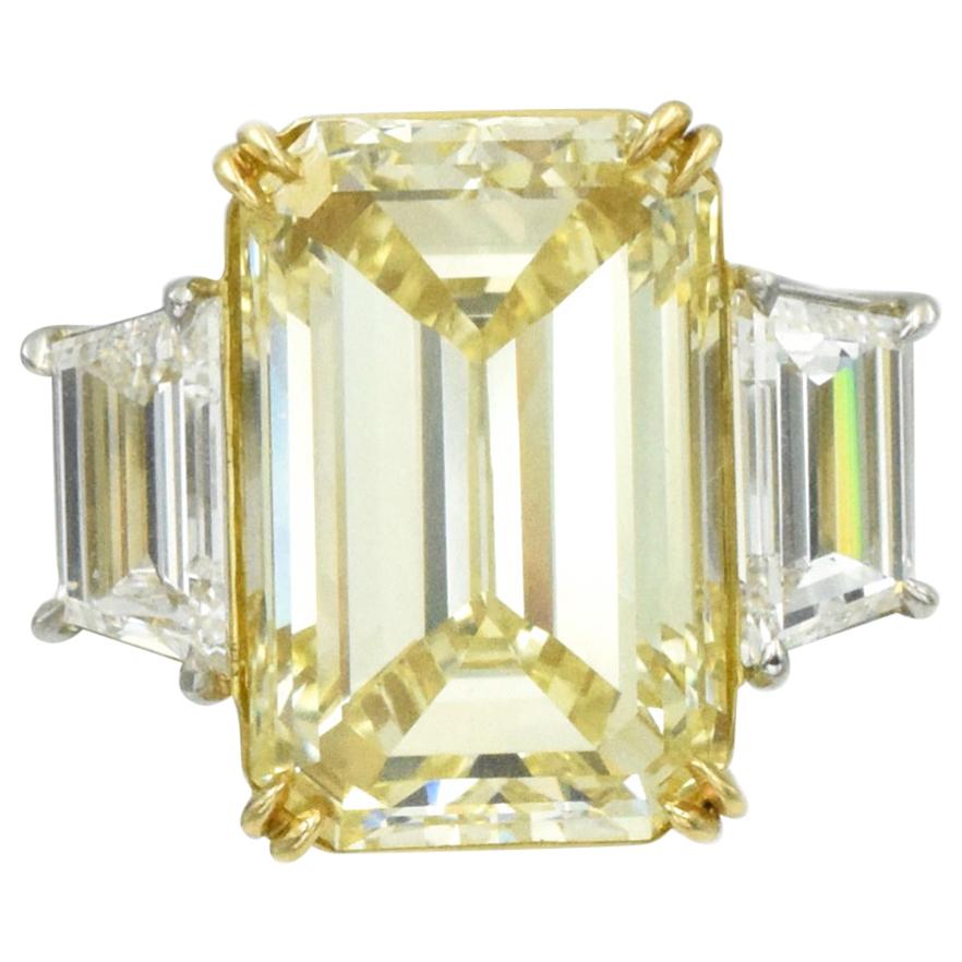 G.I.A. 10.00 Carat Fancy Yellow Diamond Ring For Sale