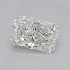 GIA Anillo de diamantes de oro blanco de 18 quilates con solitario engastado y banda delgada radiante de 10,01 ct