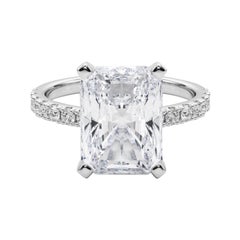 GIA 10,02ct Solitario radiante con mezza eternità in oro bianco 18 carati