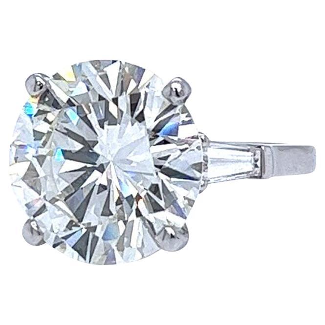 GIA Bague de fiançailles en platine avec un diamant rond naturel de 10,01ct VS2 Clarity en vente