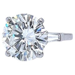 GIA Bague de fiançailles en platine avec un diamant rond naturel de 10,01ct VS2 Clarity