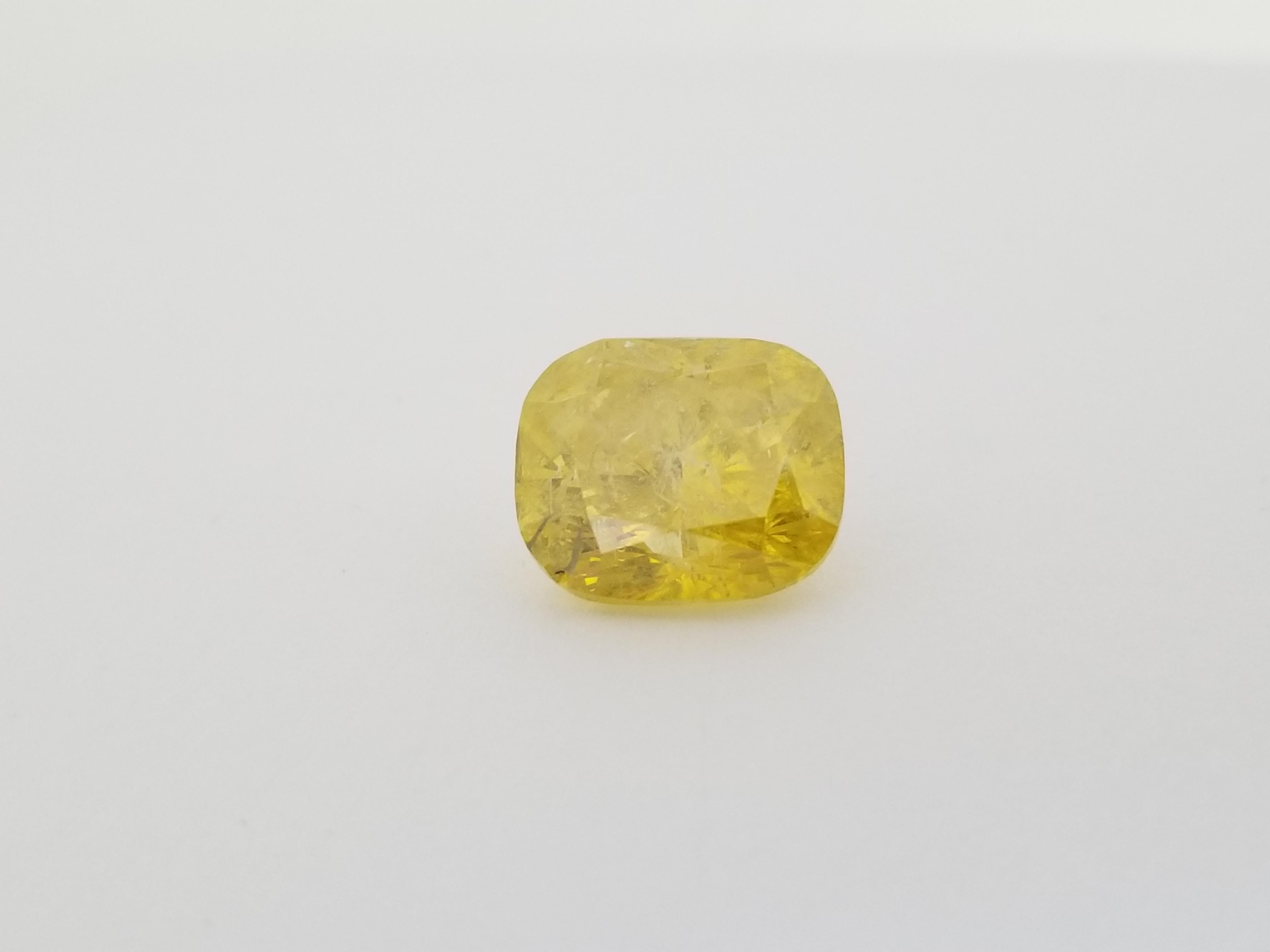 Cushion Cut GIA 10.07 Carat Natural Yellow Cushion Shape Diamond For Sale