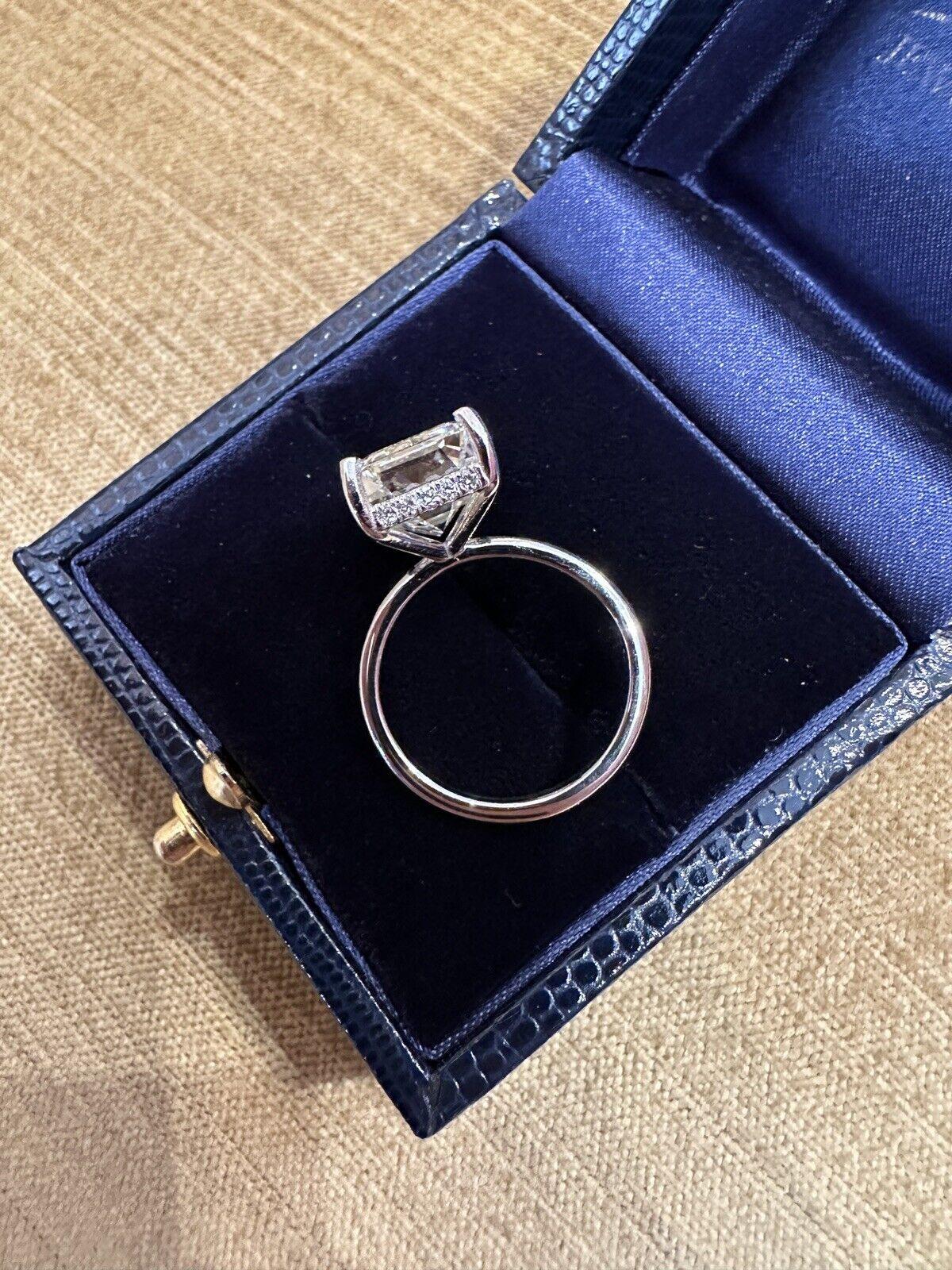 GIA 10.08 Carat Emerald Cut Diamond Solitaire Ring in Platinum For Sale 6