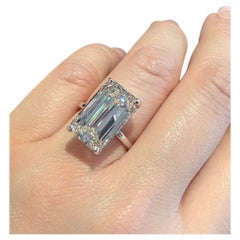 GIA 10.08 Carat Emerald Cut Diamond Solitaire Ring in Platinum