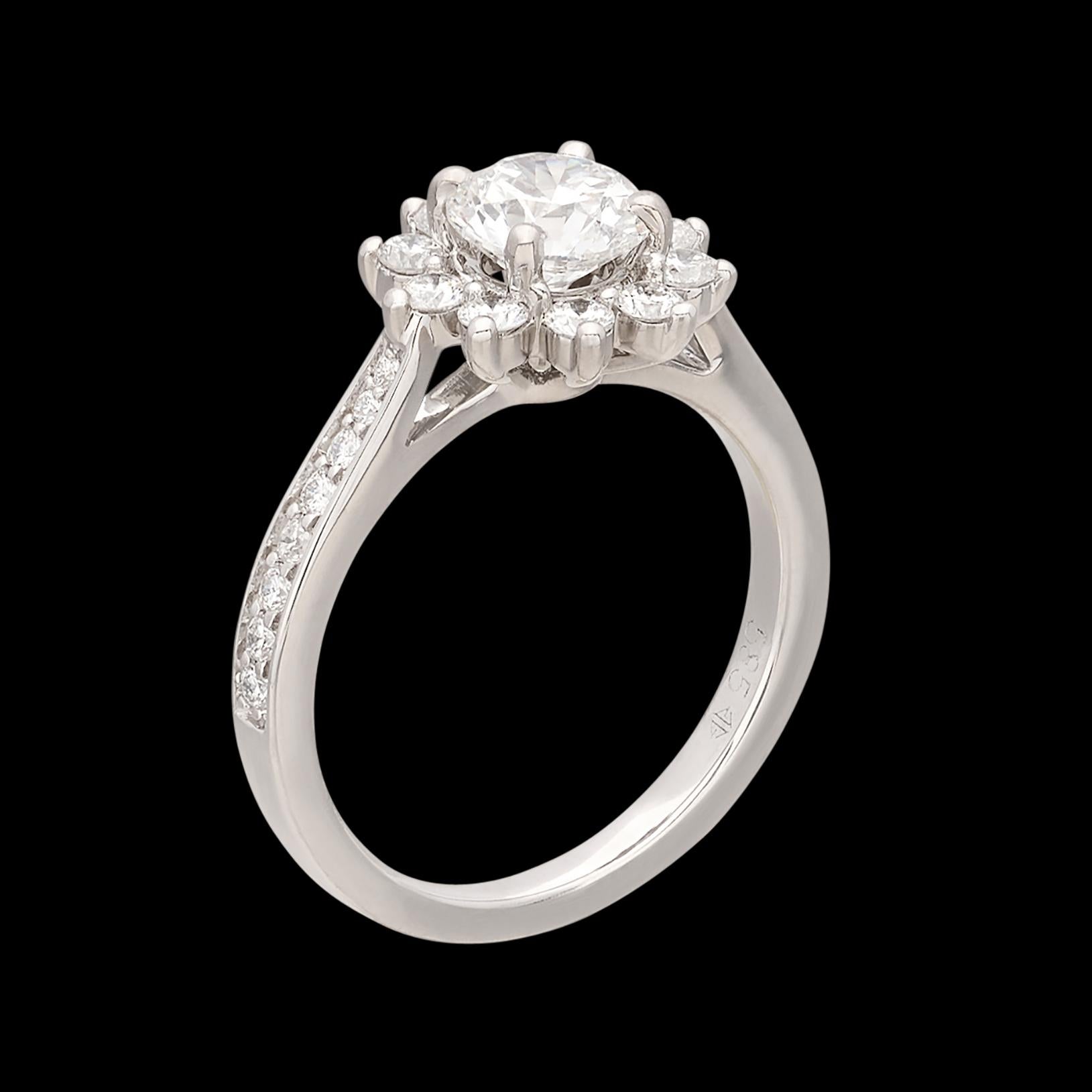 Women's GIA 1.00ct G/VS2 White Gold Diamond Ring For Sale