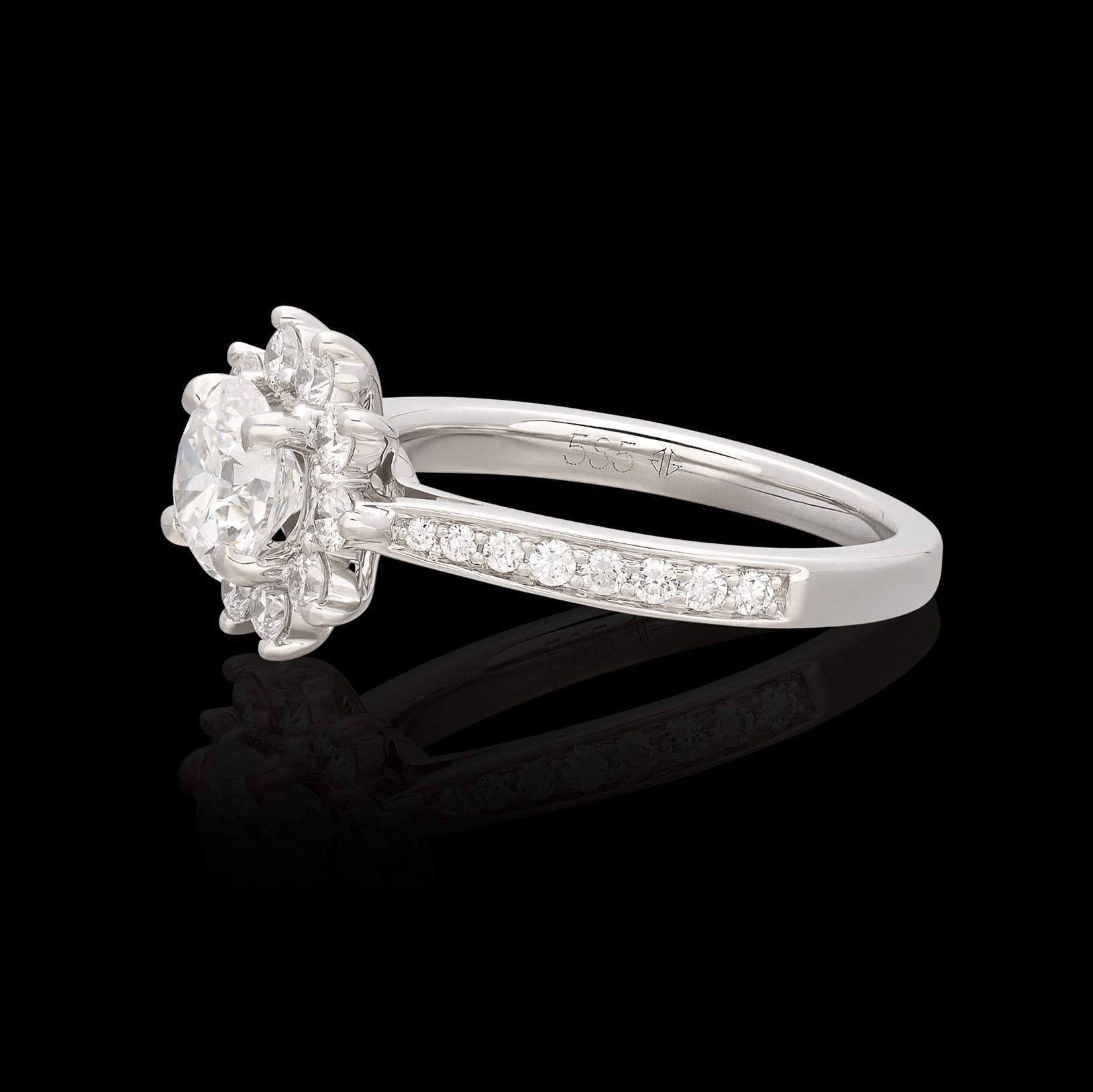 GIA 1.00ct G/VS2 White Gold Diamond Ring For Sale 1