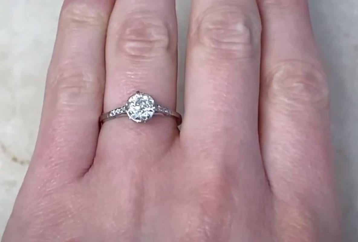 GIA 1.00ct Old European Cut Diamond Solitaire Ring, VS1 Clarity, Platinum  In Excellent Condition For Sale In New York, NY