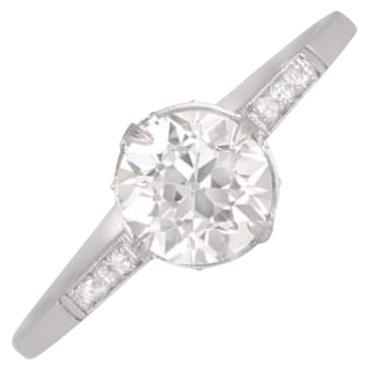 GIA 1.00ct Old European Cut Diamond Solitaire Ring, VS1 Clarity, Platinum  For Sale