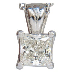 GIA 1.01 Carat Brilliant Princess Cut Diamond Solitaire Pendant H/VVS1 14 Karat*