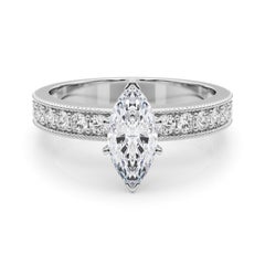 GIA 1,01 Karat Marquise Vintage Milgrain Kanal  Diamantring