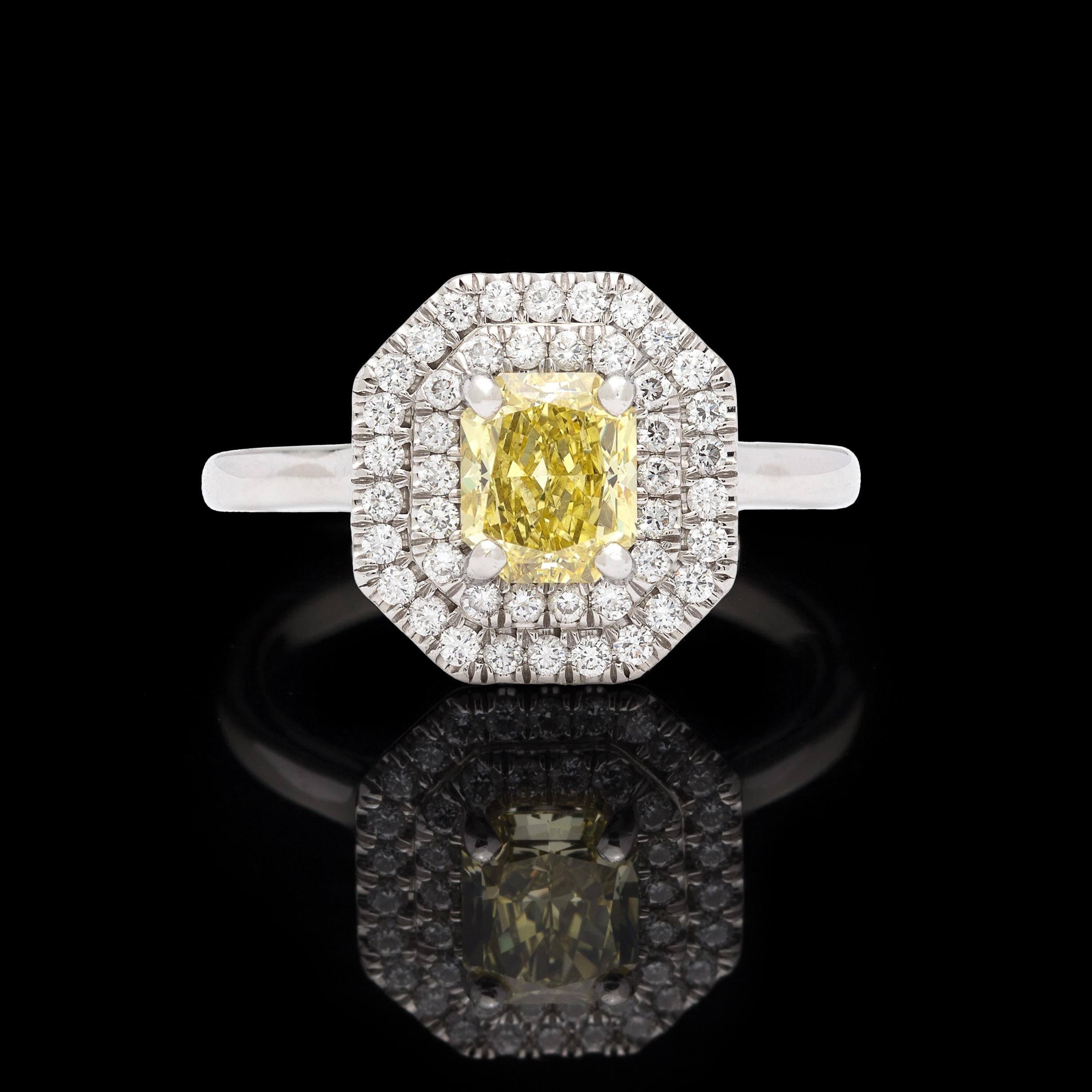 1 carat yellow diamond ring