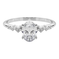 GIA 1.01 Karat Oval Cluster Trellis Solitaire  Diamantring