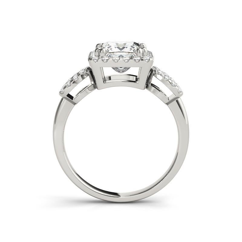 GIA 1,01 Carati Principessa Quadrata e Pera Tripla Aureola  Anello con diamante In condizioni Nuovo in vendita a New York, NY