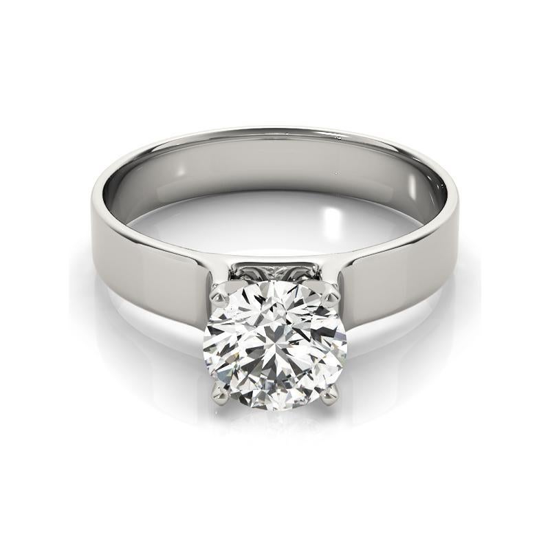 GIA 1.01 Carat Round Modern Cathedral Solitaire  Bague en diamant