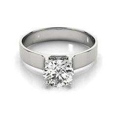 GIA 1.01 Carat Round Modern Cathedral Solitaire  Bague en diamant