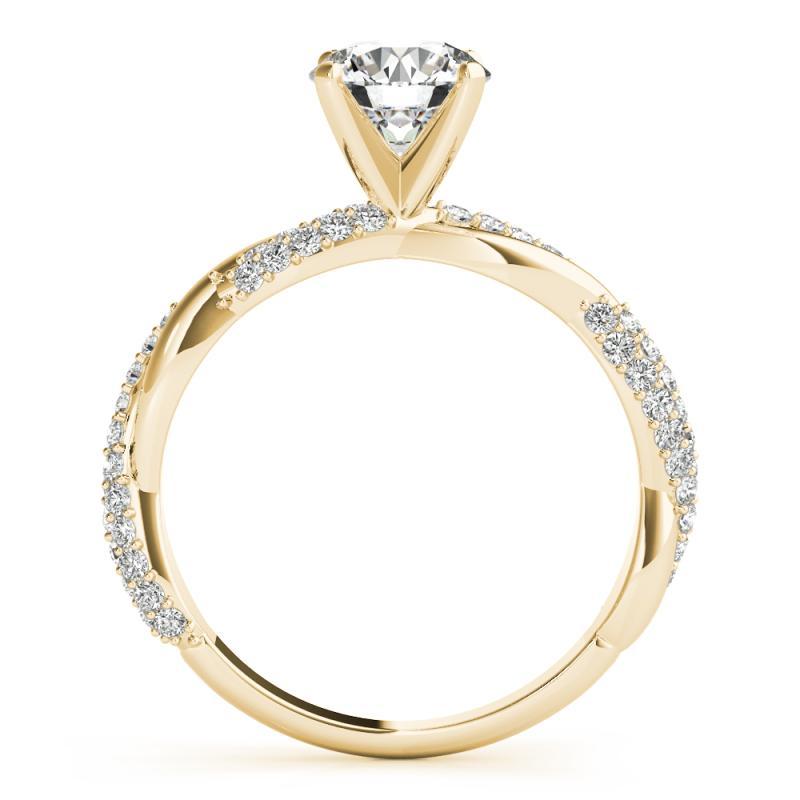 GIA 1,01 Carati Tondo con Pave intrecciato Anello con diamanti in oro giallo 18K in vendita 1