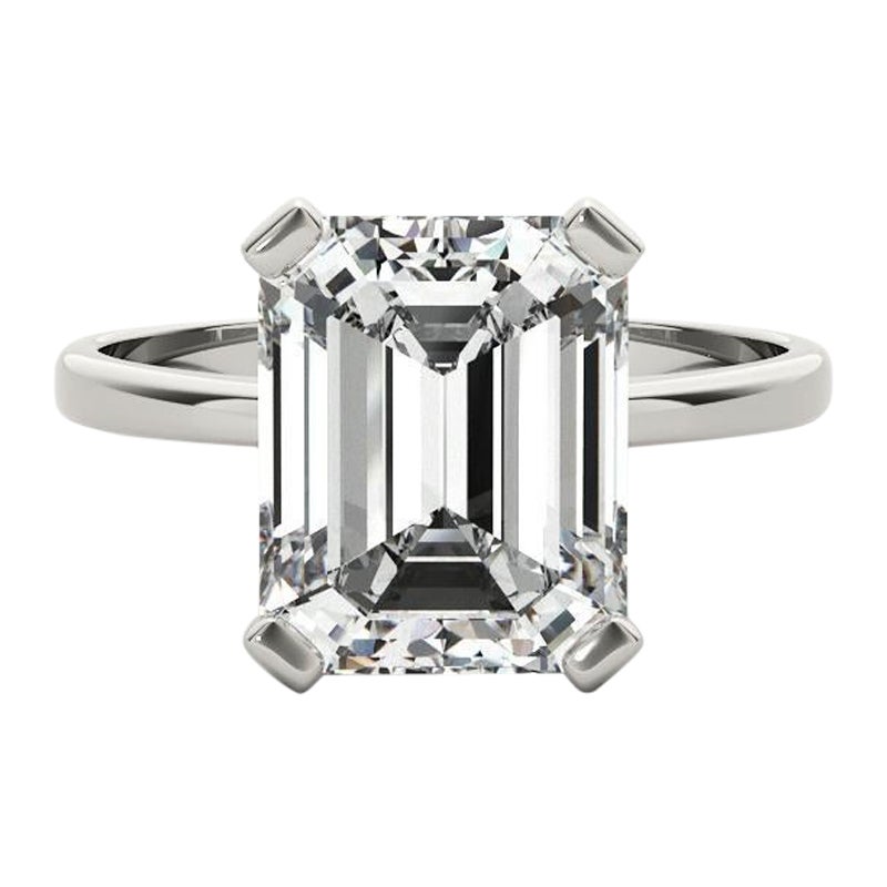 GIA 1,01 Carati Smeraldo Solitario a 4 Punte Cesto in Oro Bianco 18K Diamante in vendita