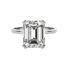 GIA 1.01 Carat Solitaire Emerald 4-Prong Basket  Diamond Ring