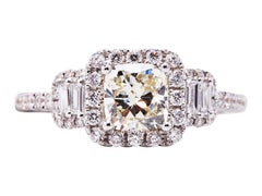 GIA 1.01ct Cushion Modified Cut Halo Ring, M, VS2