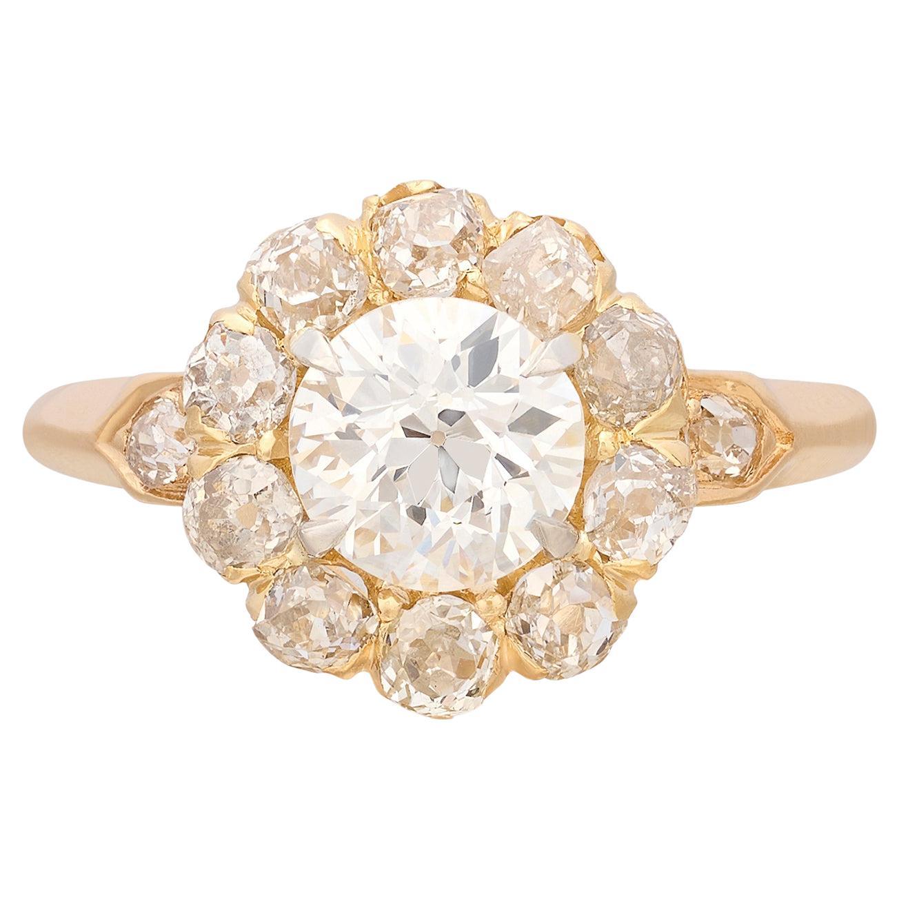 For Sale:  GIA 1.01-ct. Diamond & 18k Gold Antique Ring