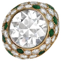 VCA GIA 10.10ct Old European Cut Diamond Engagement Ring, 18k Yellow Gold