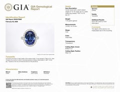 GIA 10.19 Ct 18K White Vivid Tanzanite&Diamonds Engagement Ring
