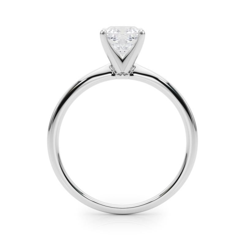 GIA 1.01ct Cushion Slim Band Prong Set Solitaire  Bague en diamant Neuf - En vente à New York, NY