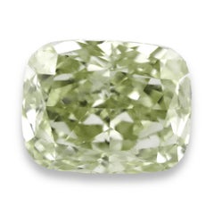 GIA 1.01ct Fancy Grayish Greenish Yellow Cushion Mod Brilliant Diamond SI2
