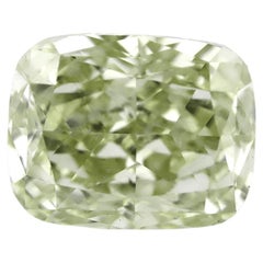 GIA 1.01ct Fancy Grayish Greenish Yellow Cushion Mod Brilliant Diamond SI2