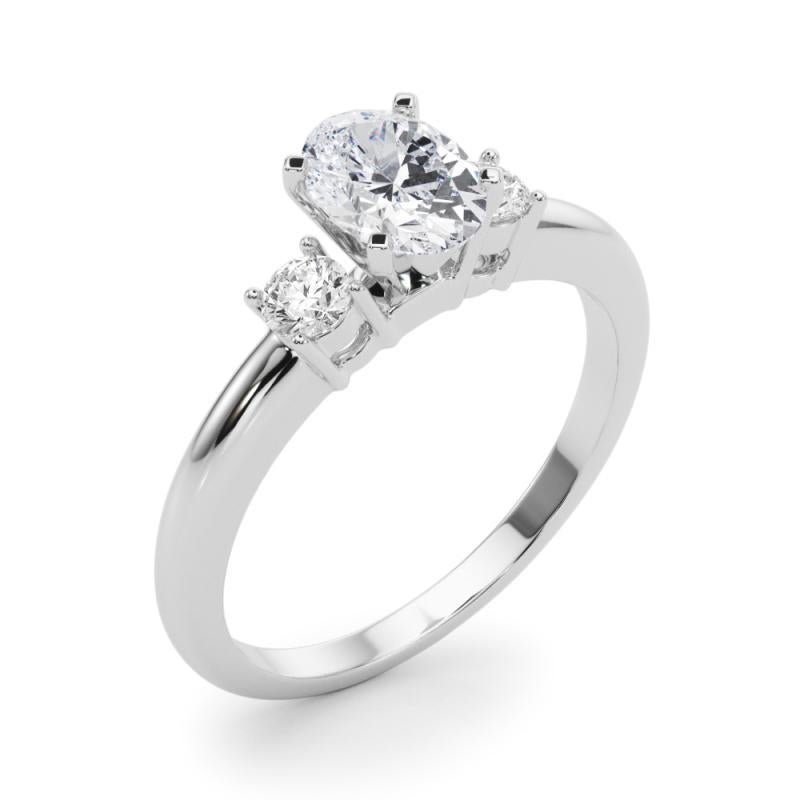 De las mujeres GIA 1,01ct Oval de 3 Piedras Pasado, Presente y Futuro  Anillo de diamantes en venta