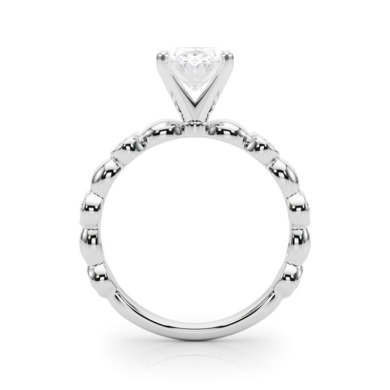 GIA 1.01ct Oval Side Stone Bezel Band Solitaire Diamond Ring Neuf - En vente à New York, NY